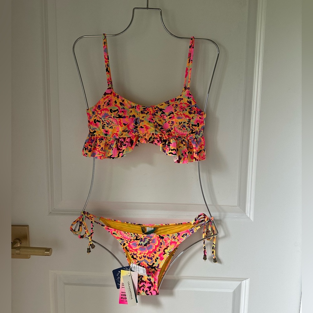 Cia Marítima Floral Bikini Set with Ruffle Top